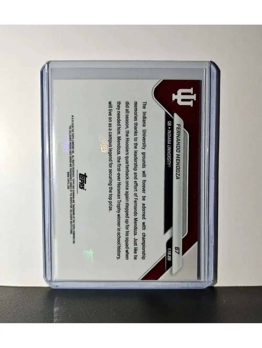 Fernando Mendoza Hoosiers National Champions 2025-26 Topps Bowman U Now #67 Card